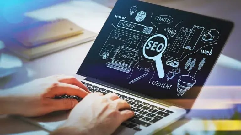 Business website attracting organic search traffic and generating leads through search engine optimization.