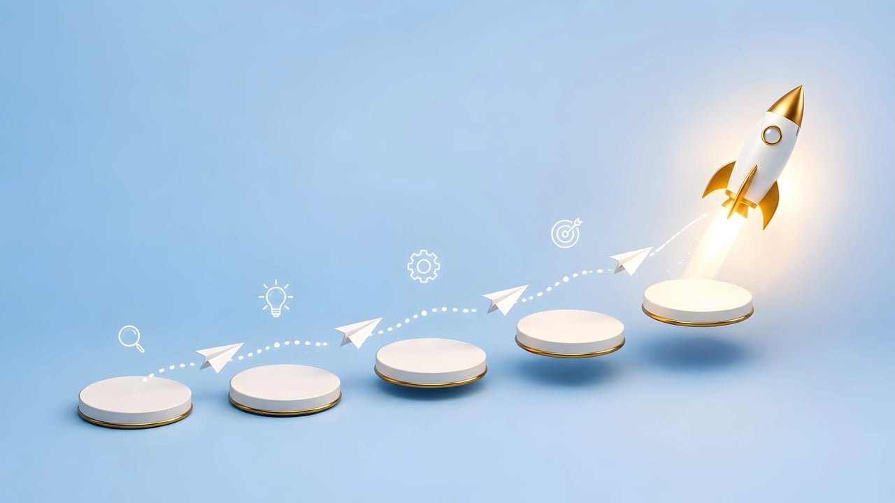 Business growth concept showing a strategic opportunity identified through focused questions and measurable results.
