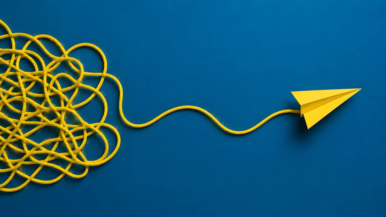 Business concept showing the contrast between a simple approach and a structured strategy designed to improve performance.