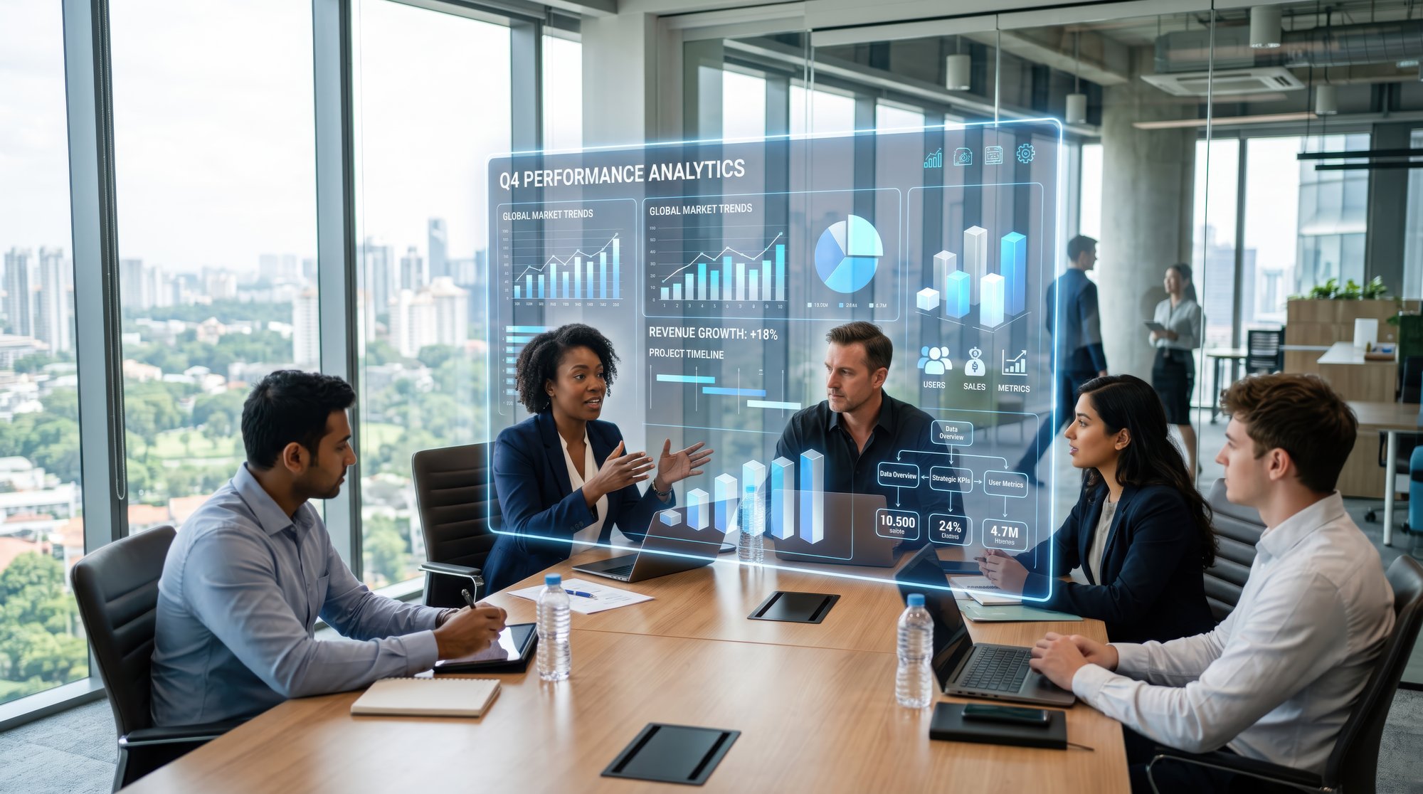 Sales team analyzing lead performance data to identify high-performing customer segments, improve marketing decisions, and optimize lead spending.